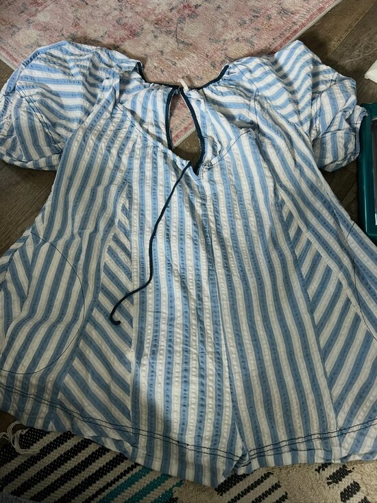 Free People Pants - Free People Bop Around Romper in Oxford Combo Size XS